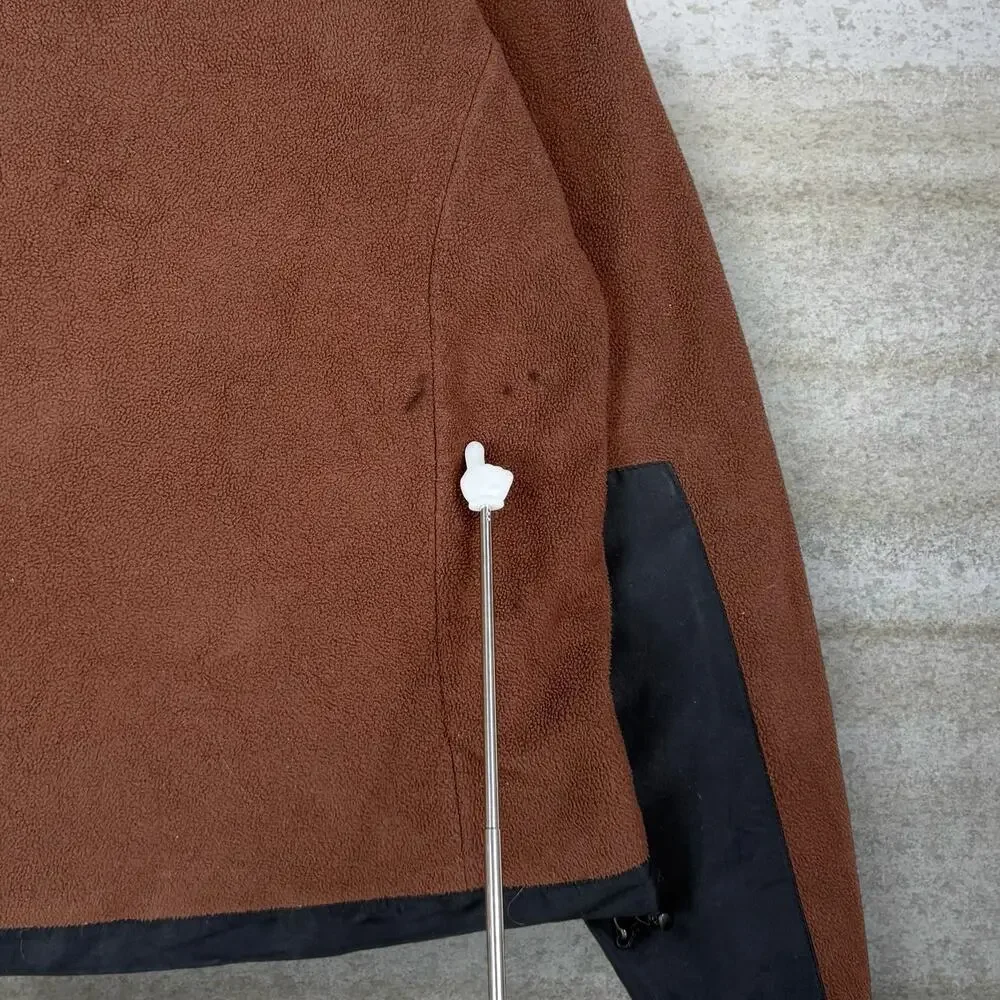 Vintage Y2K The North Face Fleece Jacket Mens M Brown Black White Full Zip